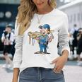 Builder Handyman Con Dibujos Animados Y Herramientas Camiseta de manga larga Regalos para ella