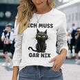 Ich Muss Gar Nix Böse Katze Inabhäng Langarmshirts Geschenke für Sie