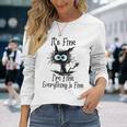 It's Fine I'm Fine Everything Is Fine Divertente Gatto Maglietta a maniche lunghe Regalos para ella