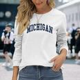 Michigan Throwback Classic Long Sleeve T-Shirt Gifts for Her