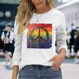 Peace Love Hippie Costume Anni '60 E '70 Simbolo Della Pace Maglia Con Maniche Raglan Maglietta a maniche lunghe Regalos para ella