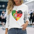 Portugal Germany Heart Germany Flag Portuguese Flag Heart Blue Langarmshirts Geschenke für Sie