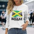 Reggae Isla Jamaica Jamaica Flag Rastafari Rastaintage Gray Langarmshirts Geschenke für Sie