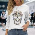 Scary Skull Bunny Rabbit Horror Halloween Long Sleeve T-Shirt Gifts for Her