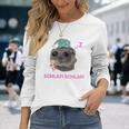 Schlafi Schlafi Sad Hamster Meme Gray Langarmshirts Geschenke für Sie