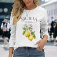 Sicilia Italian Souvenir Italy Lemon Langarmshirts Geschenke für Sie