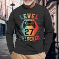 27 Anni Compleanno Regaloideogiochi Level 27 Unlocked Maglietta a maniche lunghe Regalos para ancianos
