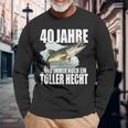 40 Jahre Und Noch Ein Toller Hecht Angler Birthday Langarmshirts Geschenke für alte Männer