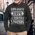 48 Year Old Life Begins 1976 Nascita Delle Leggende 48 ° Compleanno Maglietta a maniche lunghe Regalos para ancianos