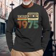 49 Year Old Vintage 1975 49Th Birthday Cassette Tape Long Sleeve T-Shirt Gifts for Old Men