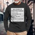 6 Stages Of Marathon Running Runners Maglietta a maniche lunghe Regalos para ancianos