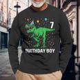 7 Anni Compleanno Regalo DinosauroRex Bambino Bambini Maglietta a maniche lunghe Regalos para ancianos