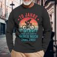 70 Jahre Und Ich Fahre Noch Ohne Akku Fahrradfahrer Langarmshirts Geschenke für alte Männer