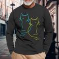 80S 90S Cats Retro Kittenintage Cat Children's Langarmshirts Geschenke für alte Männer