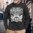 Aircraft Engineer Bearded Aircraft Engineering Engineer Camiseta de manga larga Regalos para ancianos
