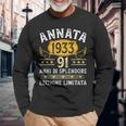 Annata 1933 Uomo Donna 91 Anni Compleanno Regalo Maglietta a maniche lunghe Regalos para ancianos