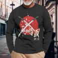 Antica Spada Di Katana Samurai In Fiore Di Ciliegio Di Arte Giapponese Maglietta a maniche lunghe Regalos para ancianos