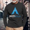 Arch Linux Con Tagline E Logo Open Source Os Maglietta a maniche lunghe Regalos para ancianos