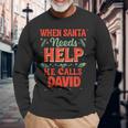 Babbo Natale Helper David Divertente Natale Nome David Maglietta a maniche lunghe Regalos para ancianos