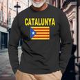 Bandera Catalunya Cool Catalan Cataluña Estelada Banderas Camiseta de manga larga Regalos para ancianos