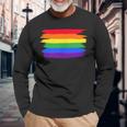 Bandiera Arcobaleno Lgbt Sul Cuore Maglietta a maniche lunghe Regalos para ancianos
