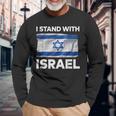 Bandiera Di Israele Con Stella Di David E Parole Di Sostegno Maglietta a maniche lunghe Regalos para ancianos