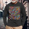 Bandiere Dei Paesi Mondo Cuore Bandiere Mappa Per Bambini Ragazzi Maglietta a maniche lunghe Regalos para ancianos