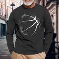 Basketball Silhouette Basketball Langarmshirts Geschenke für alte Männer