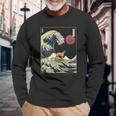 Belgian Malinois Japanese Kanagawa Wave Surf Dog Long Sleeve T-Shirt Gifts for Old Men