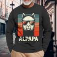 Bester Papa Alpapa Alpaka Frischgebackener Papaatertag Langarmshirts Geschenke für alte Männer