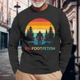 Bigfoot Grande Fetish Del Piede Retrò Anni '80Intage Tramonto Silhouette Maglietta a maniche lunghe Regalos para ancianos
