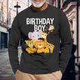 Birthday Boy Zoo Safari Jungle Animals Birthday Party Maglietta a maniche lunghe Regalos para ancianos