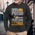 Boscaiolo Non Posso Devo Fare Legna Taglialegna Motosega Maglietta a maniche lunghe Regalos para ancianos