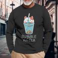 Bubble Kit Tea Kitten Cat Tea Kawaii Feline Kitty Pun Maglietta a maniche lunghe Regalos para ancianos