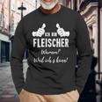 Butcher Ich Bin Fleischer Weil Ich Kann Langarmshirts Geschenke für alte Männer