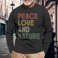 Camicia Amore E Natura Della Pace Citazione Ispirativa Retro Anni '70 Maglietta a maniche lunghe Regalos para ancianos