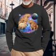 Capibara Divertente Galassia Terra E Luna Capibara Maglietta a maniche lunghe Regalos para ancianos