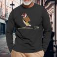 Cardellino Uccello Da Giardino Ornitologo Biologo Animale Maglietta a maniche lunghe Regalos para ancianos