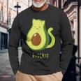 Cat Avocado Avocato Animal Puns Langarmshirts Geschenke für alte Männer