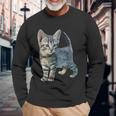 Cat Kitten Cute Fur Nose Kitty House Tiger Langarmshirts Geschenke für alte Männer