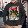 Cat Ramen Japanese Cat Kawaii Cat Anime Long Sleeve T-Shirt Gifts for Old Men