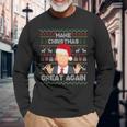 Make Christmas Great Again Maglione Natalizio Maglietta a maniche lunghe Regalos para ancianos