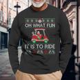 Christmas Oh What Fun It Is To Ride Golf Lover Ugly Sweater Long Sleeve T-Shirt Gifts for Old Men