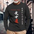 Codice Bushido Calligrafia Giapponese Originale Samurai Maglietta a maniche lunghe Regalos para ancianos