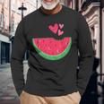 Cœur De Pastèque Amusant Pour Les Amateurs De Pastèques T-shirt à manches longues Cadeaux pour les vieillards