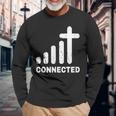 Collegato Divertente Cristiano Gesù Cristo Bibbia Chiesa Pace Maglietta a maniche lunghe Regalos para ancianos