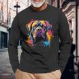 Colourful Cane Corso Dog Langarmshirts Geschenke für alte Männer