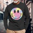 Con Logo Tie Dye Smile Face Happy Smiling Face Taschino Maglietta a maniche lunghe Regalos para ancianos