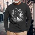 Cool Border Collie Artistic Portrait Langarmshirts Geschenke für alte Männer