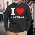 Corazón Rojo I Love Latinas Camiseta de manga larga Regalos para ancianos